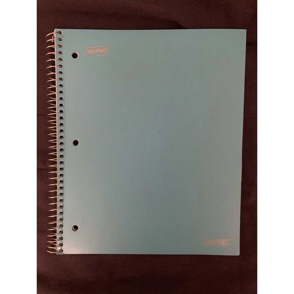 College Ruled Spiral Notebook With Pocket | Blue Front Cover | 26 Sheets